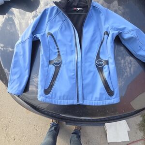 Blue Softshell Jacket with Black Accents